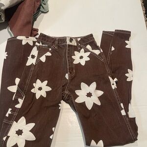PacSun Chocolate Floral Trousers